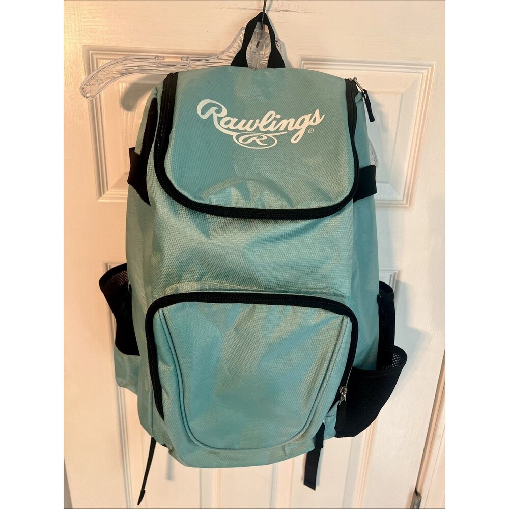 Rawlings 19" Baseball Softball Backpack Equipment Bag Light Green w/ Bat Holders